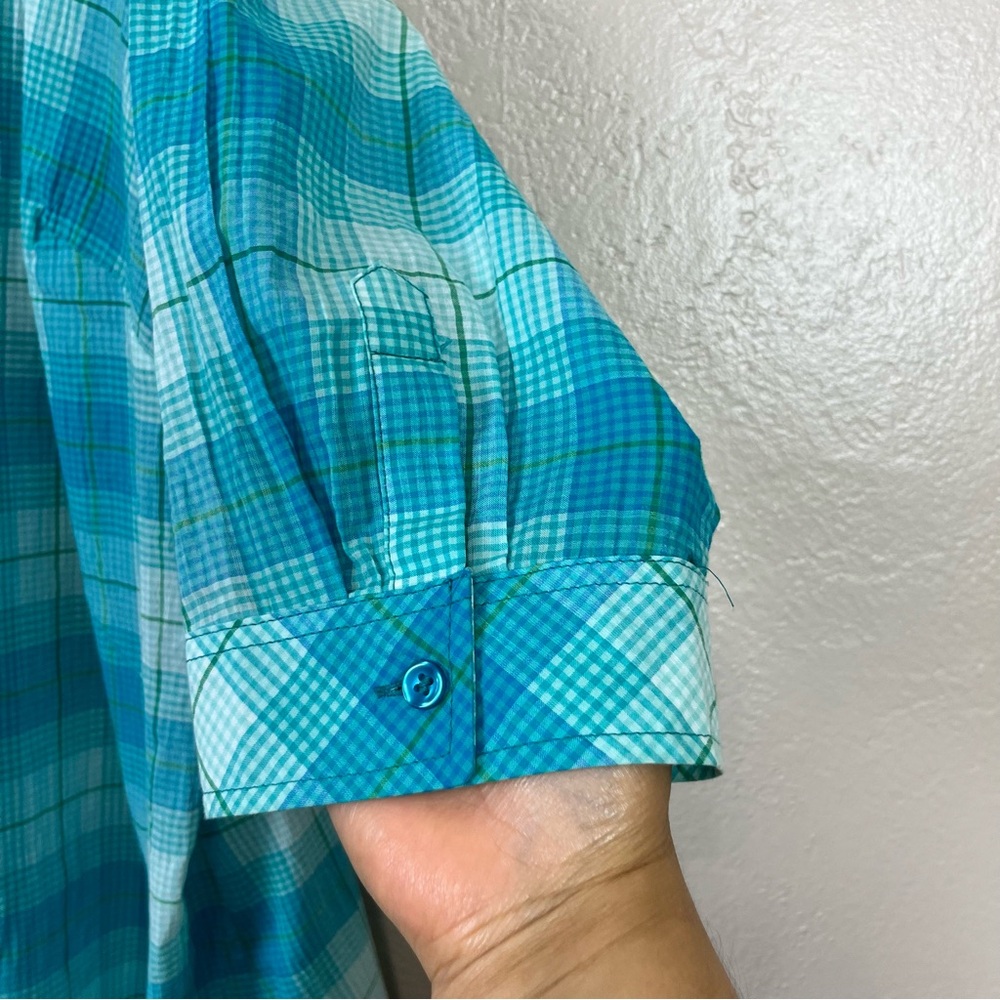 Christopher & Banks Shirt Top Women's XXL Blue Green Plaid 3/4 Sleeves 5 for $30 - Picture 9 of 15